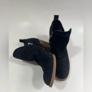 Sam Edelman Women’s Size 6 Black Suede ‘Mathia’ Stacked Heel Side Zip Ankle Boot